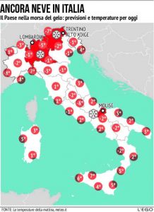 Meteo. Nuove irruzioni artiche in arrivo in settimana. Tornano neve e gelo