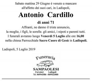 ANTONIO CARDILLO di anni 71