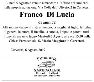 FRANCO DI LUCIA di anni 72