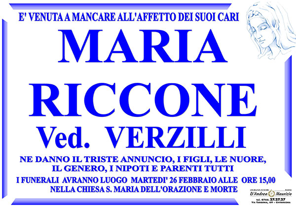 MARIA RICCONE Ved. VERZILLI