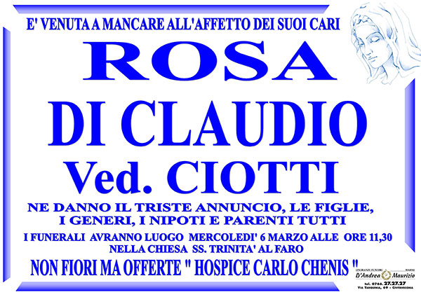 ROSA DI CLAUDIO Ved. CIOTTI