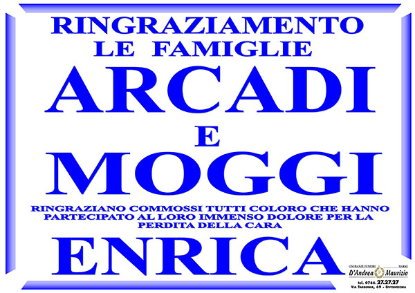 ENRICA MOGGI – Ringraziamento