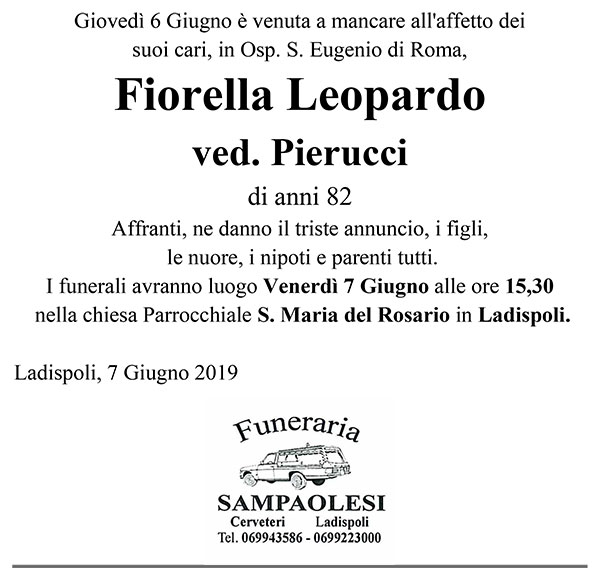 FIORELLA LEOPARDO Ved. PIERUCCI di anni 82