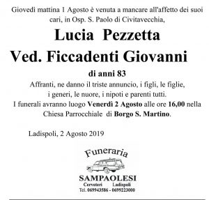 NECROLOGIO PEZZETTA