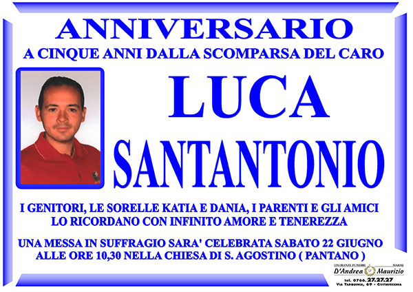 LUCA SANTANTONIO – Anniversario