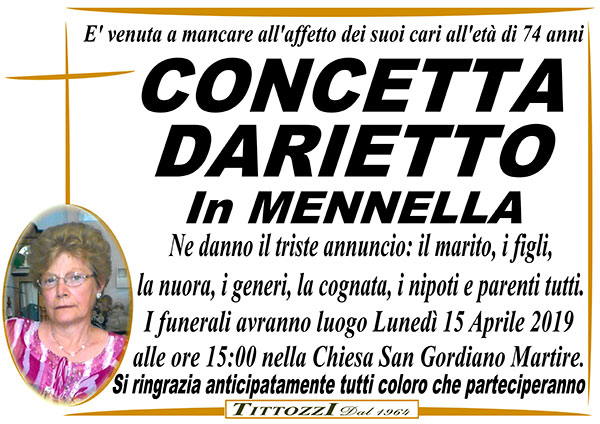 CONCETTA DARIETTO in MENNELLA