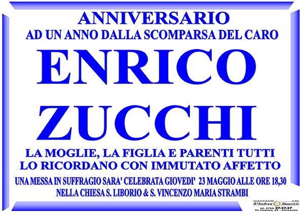 ENRICO ZUCCHI – Anniversario