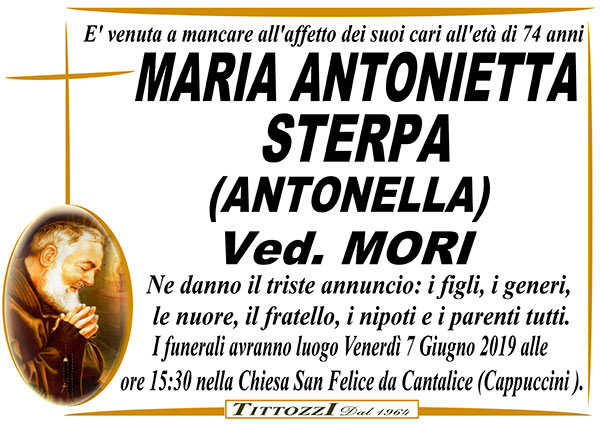 MARIA ANTONIETTA STERPA (ANTONELLA) Ved. MORI