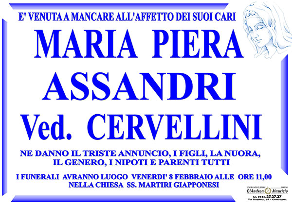 MARIA PIA ASSANDRI Ved. CERVELLINI