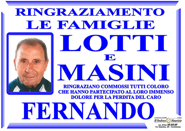 FERNANDO LOTTI – Ringraziamento