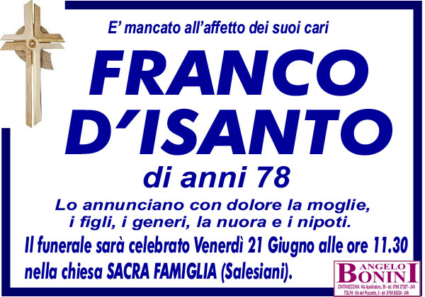 FRANCO D'ISANTO di anni 78