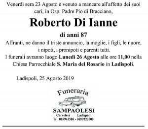 ROBERTO DI IANNE di anni 87