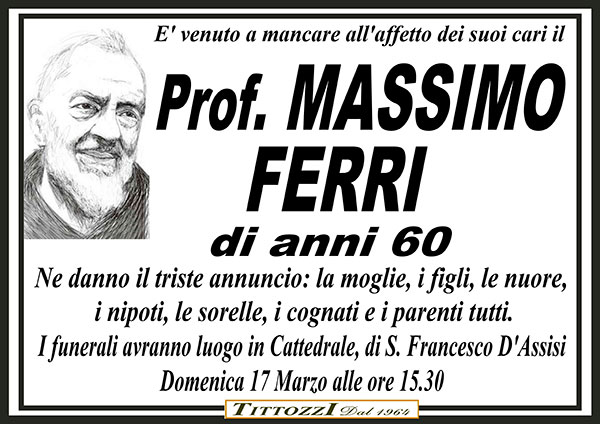 Prof. MASSIMO FERRI di anni 60