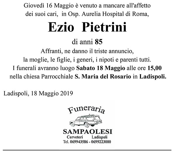 EZIO PETRINI di anni 85