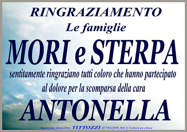 ANTONELLA STERPA – Ringraziamento