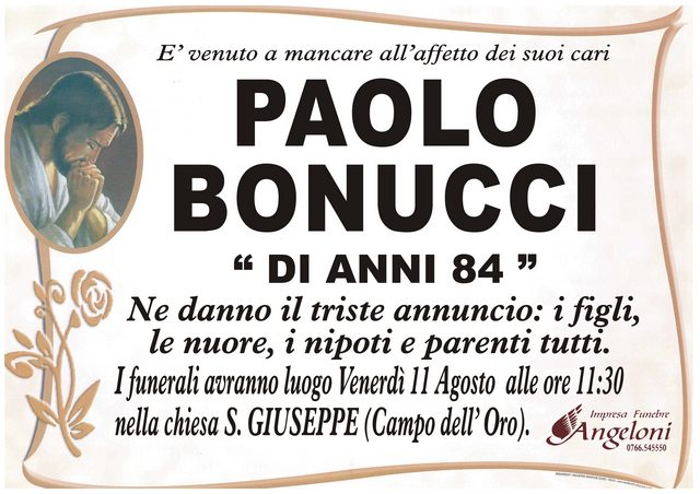 PAOLO BONUCCI di anni 84