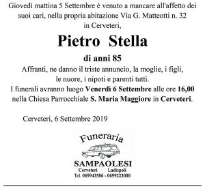 PIETRO STELLA di anni 85