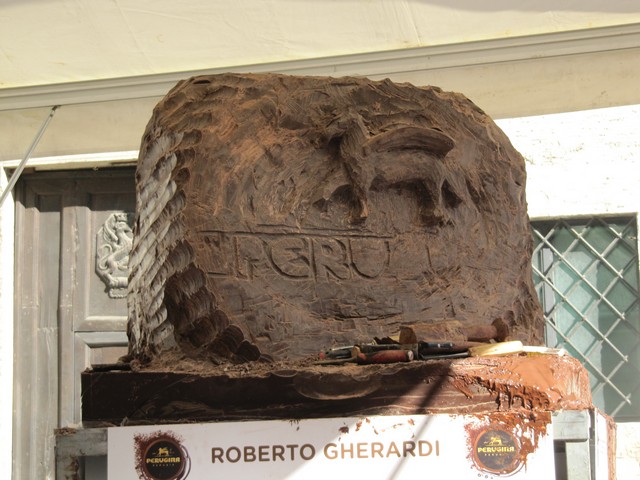 Perugia:scultura di cioccolato (foto Alice Di Vetta)