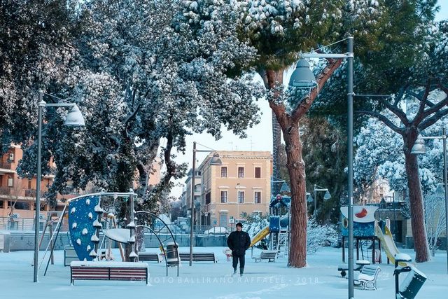 Nevicata al pincio (foto Raffaele Ballirano)