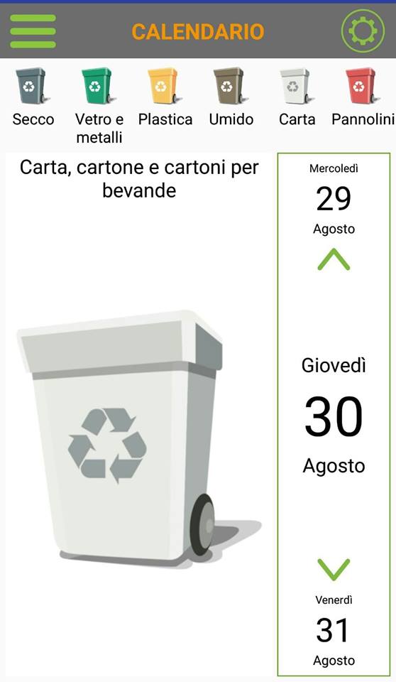 Il calendario della differenziata su EcoPoint