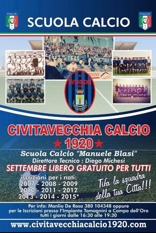 Il Civitavecchia d&agrave; inizio alla Scuola Calcio: luned&igrave; 16 primo appuntamento con il D-Day