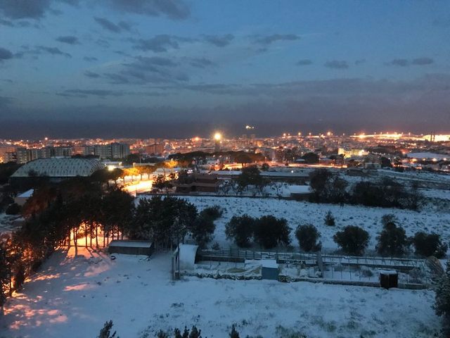 Neve in citt&agrave; (foto Mario Andrea Diottasi)