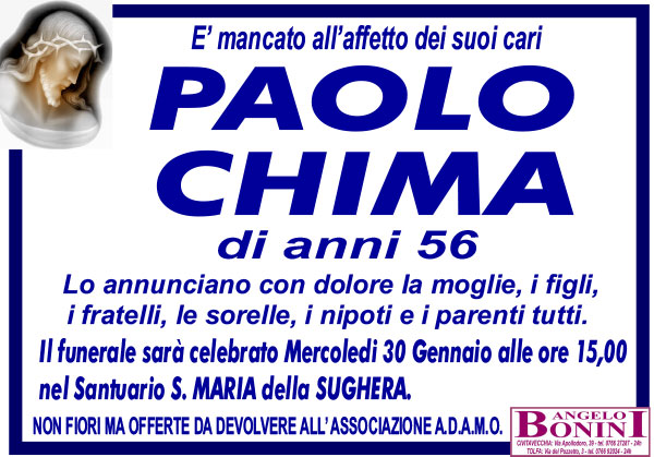 PAOLO CHIMA di anni 56