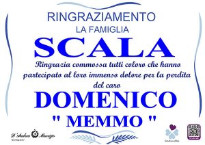 DOMENICO SCALA ''MEMMO'' – Ringraziamento