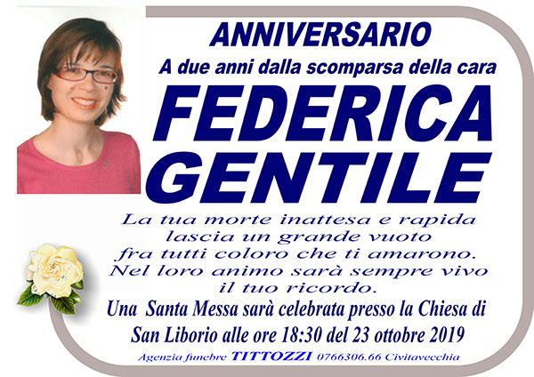 FEDERICA GENTILE – Anniversario