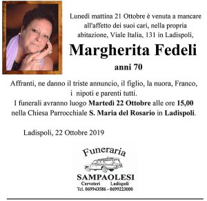 MARGHERITA FEDELI di anni 70