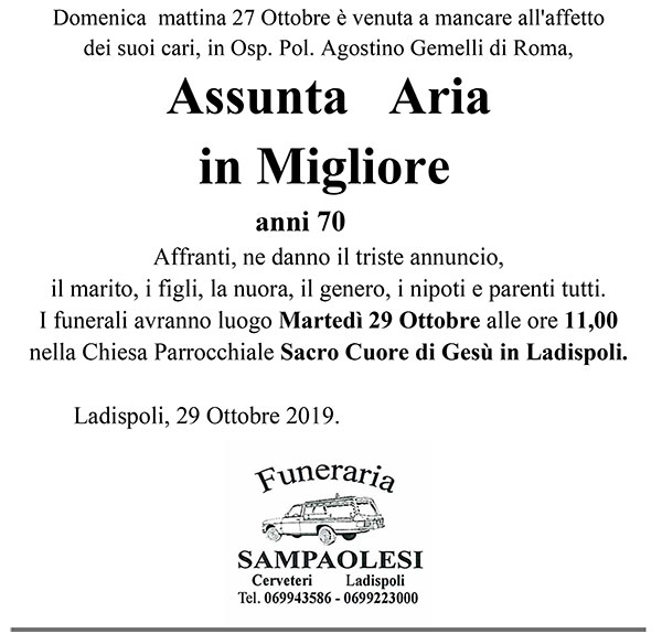 ASSUNTA ARIA in MIGLIORE di anni 70
