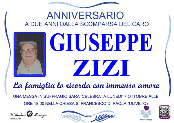GIUSEPPE ZIZI – Anniversario