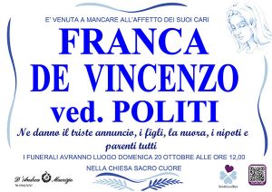 FRANCA DE VINCENZO Ved. POLITI