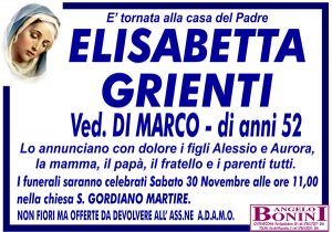 ELISABETTA GRIENTI Ved. DI MARCO – di anni 52