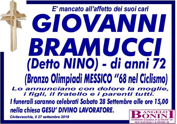 GIOVANNI BRAMUCCI (detto NINO) di anni 72