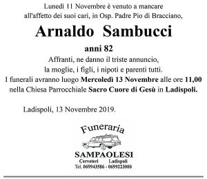ARNALDO SAMBUCCI di anni 82