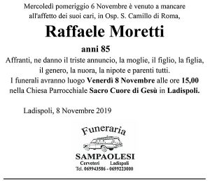 RAFFAELE MORETTI di anni 85