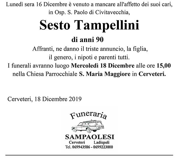 SESTO TAMPELLINI di anni 90