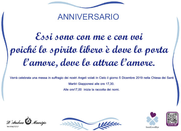 PER I NOSTRI RAGAZZI – Anniversario