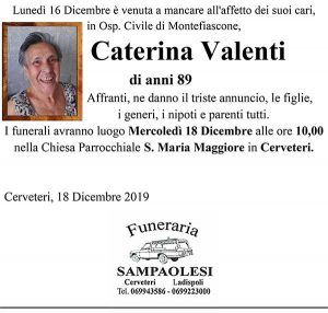 CATERINA VALENTI di anni 89
