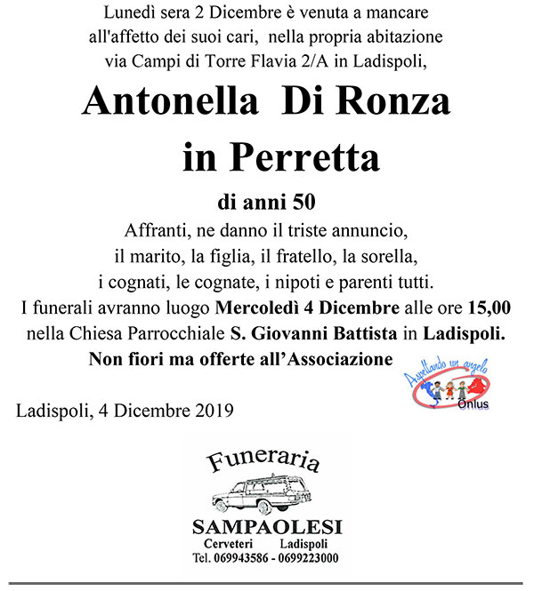 ANTONELLA DI RONZA in PERRETTA di anni 50