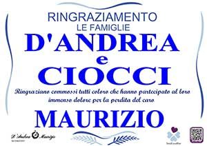 MAURIZIO D'ANDREA – Ringraziamento