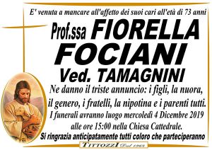 Prof.ssa FIORELLA FOCIANI Ved. TAMAGNINI