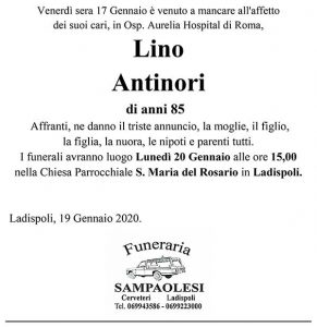 LINO ANTINORI di anni 85