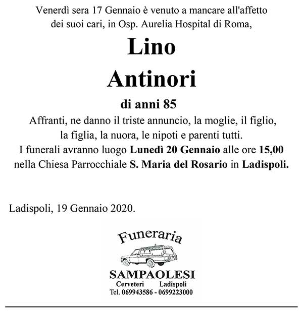 LINO ANTINORI di anni 85