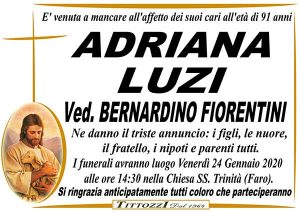 ADRIANA LUZI Ved. BERNARDINO FIORENTINI