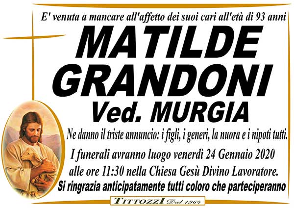 MATILDE GRANDONI Ved. MURGIA