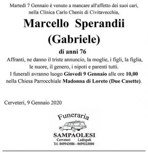 MARCELLO SPERANDII (GABRIELE) di anni 76