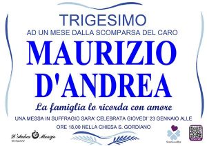 MAURIZIO D’ANDREA – Trigesimo