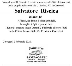 SALVATORE RISCICA di anni 83